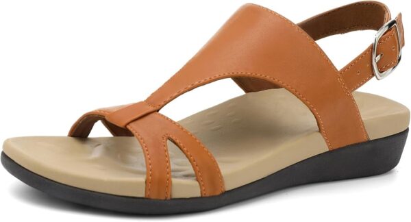 UTENAG Women's Comfortable Arch Support Walking Flat Sandals