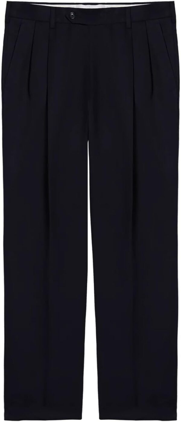 Men's No Iron Pleated Dress Pants Expandable Waist Regular Fit Premium Comfort Slacks - Image 4