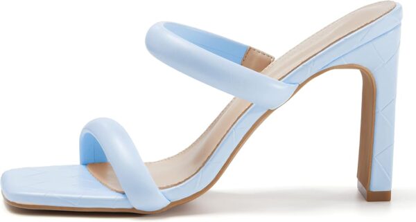 Coutgo Womens Square Open Toe Heeled Sandals - Image 2