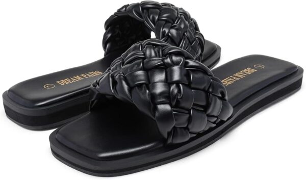 DREAM PAIRS Women's Square Open Toe Slide Sandals - Image 4