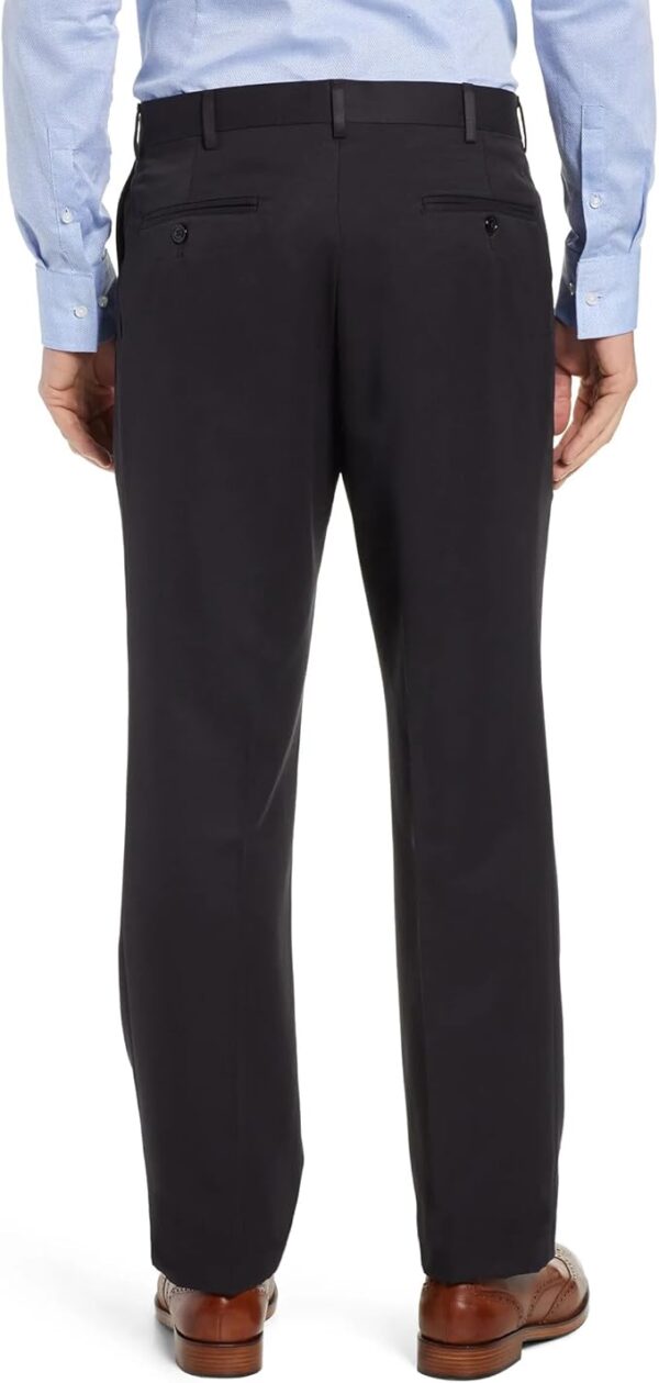 Men's No Iron Pleated Dress Pants Expandable Waist Regular Fit Premium Comfort Slacks - Image 3