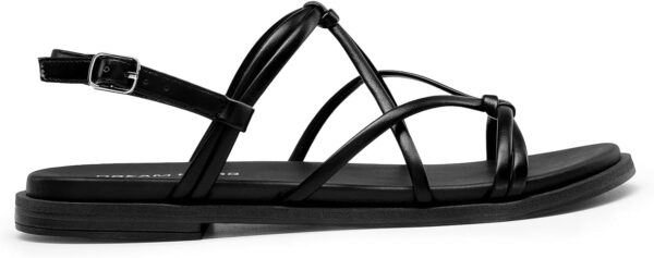 DREAM PAIRS Women's Sandals Cross Strappy Gladiator Dress Flat Sandals Daily Casual Comfortable Summer Shoes - Image 2