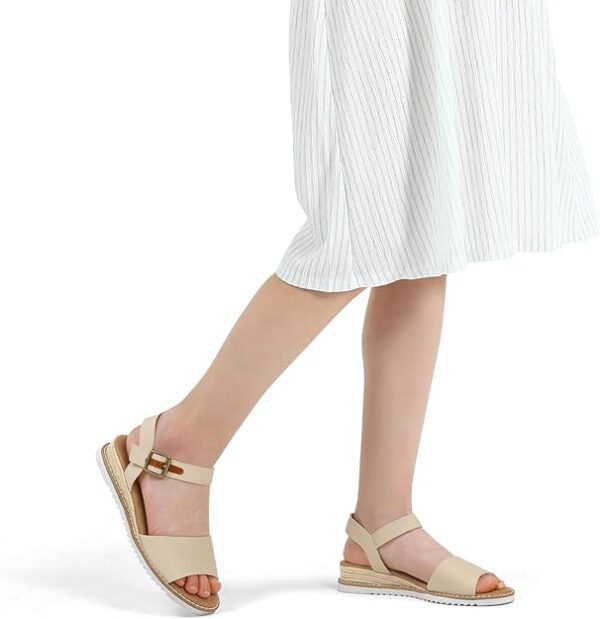 mysoft Women's Espadrilles Wedge Sandals Open Toe Ankle Strap Comfortable Casual Summer Walking Shoes - Image 2