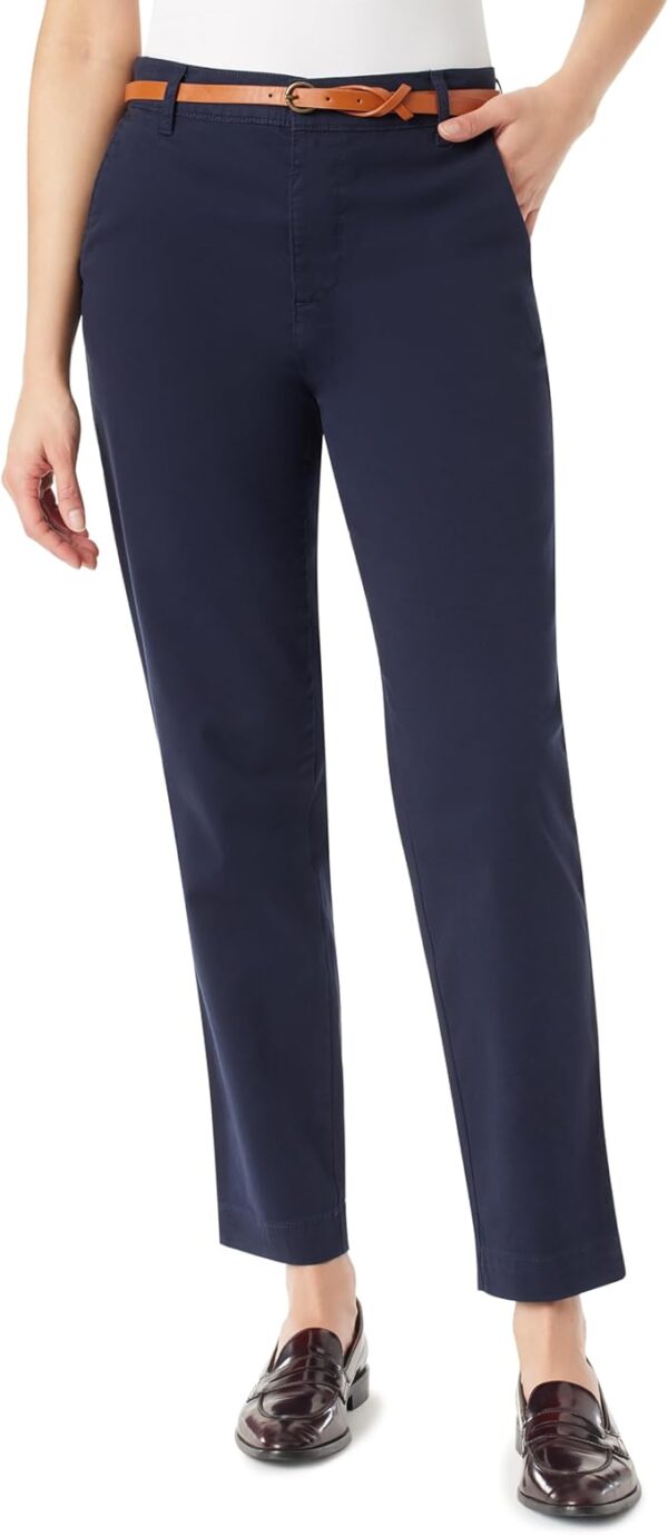Gloria Vanderbilt Women's High Rise Belted Tapered Trouser Pant Standard