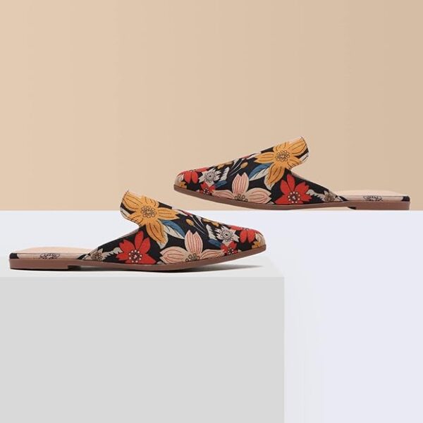 Tilocow Mules for Woman Comfortable Pointed Toe Backless Loafers Flat Mule Business Casual Shoes Slides Slip on - Image 5