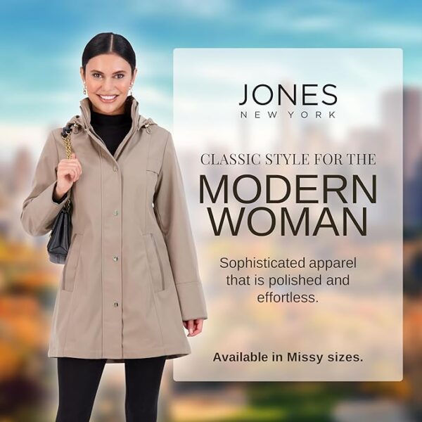 Jones NY Long Rain Jacket Women, Rain Coats Women, Cute Warm Womens Rain Jacket - Image 4