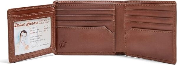 House of Jack Co. Baseball Bifold Wallet for Men with Two ID Windows, Baseball Fan Gift, Full Grain Cowhide Leather Wallet, Brown - Image 6
