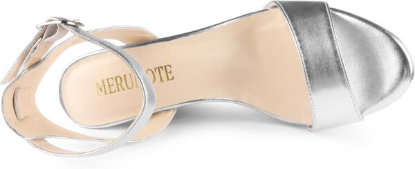 MERUMOTE Women's Fashion Platform Sandals Block Heels Wedding Summer Dress Shoes - Image 3
