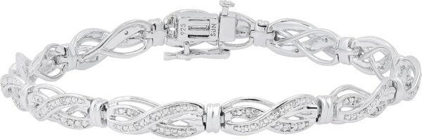 Dazzlingrock Collection Ladies Swirl Infinity Beaded Style Link Bracelet