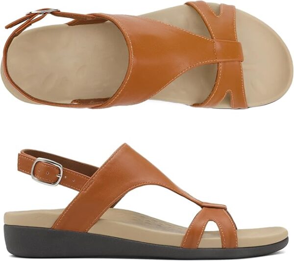 UTENAG Women's Comfortable Arch Support Walking Flat Sandals - Image 3