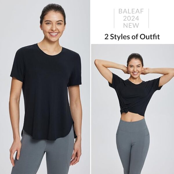 baleaf Women's Short Sleeve Workout Shirts - Image 5