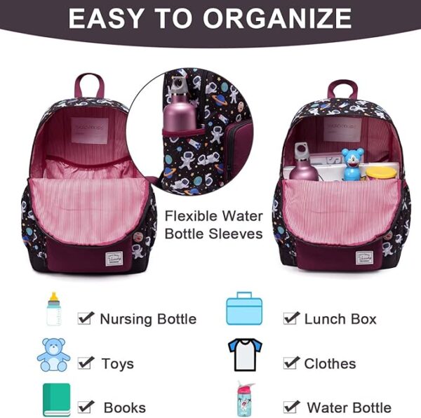 VASCHY Kids backpacks, Cute Lightweight Water Resistant Preschool Backpack for Boys and Girls Chest Strap - Image 3