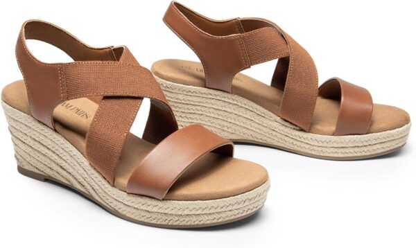 DREAM PAIRS Womens Platform Espadrilles Wedge Sandals, Slip on Elastic Ankle Strap Sandals for Women Casual Dressy Summer - Image 3