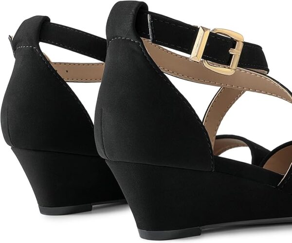 DREAM PAIRS Women's Low Wedge Sandals Ankle Strap Heel Sandal Open Toe Wide Dress Summer Shoes - Image 5