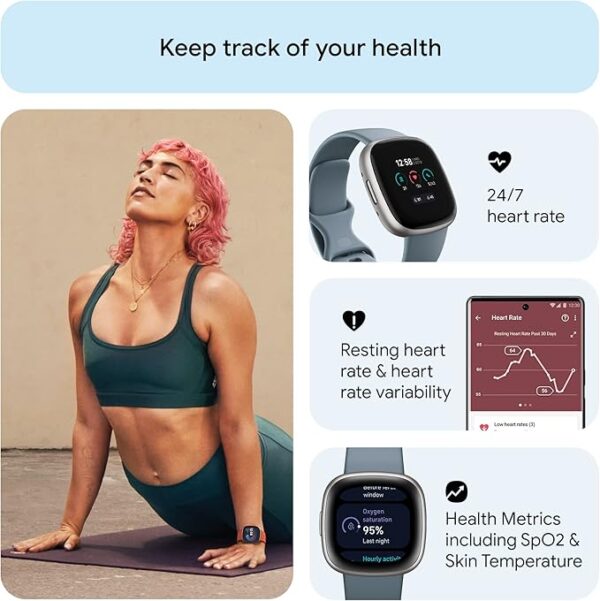 Fitbit Versa 4 Fitness Smartwatch with Daily Readiness, GPS, 24/7 Heart Rate, 40+ Exercise Modes - Image 4