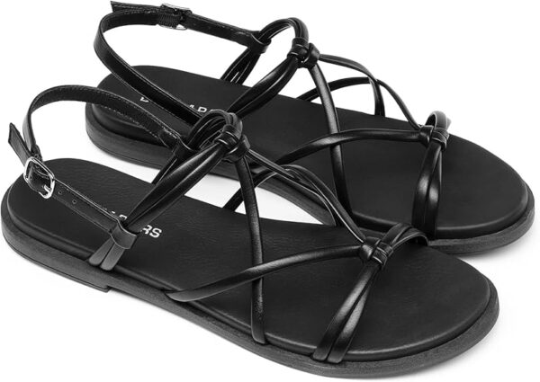 DREAM PAIRS Women's Sandals Cross Strappy Gladiator Dress Flat Sandals Daily Casual Comfortable Summer Shoes - Image 3