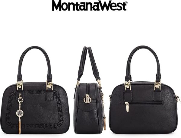 Montana West Small Top Handle Purse for Women Crossbody Satchel Handbag Barrel Bag - Image 4