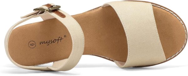 mysoft Women's Espadrilles Wedge Sandals Open Toe Ankle Strap Comfortable Casual Summer Walking Shoes - Image 4