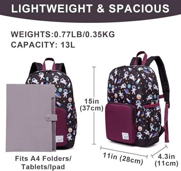 VASCHY Kids backpacks, Cute Lightweight Water Resistant Preschool Backpack for Boys and Girls Chest Strap - Image 2