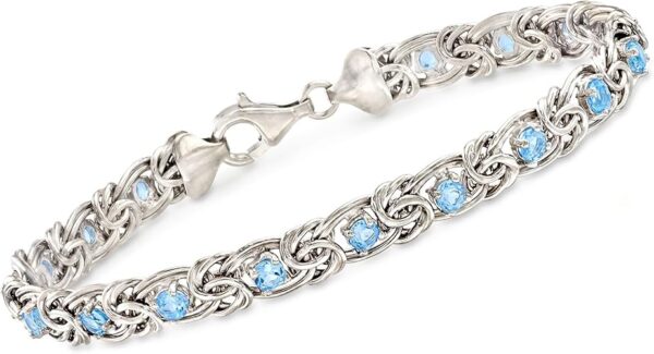 Ross-Simons Gemstone Byzantine Bracelet in Sterling Silver