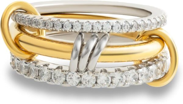 Gold Stackable Rings for Women Non Tarnish, 18k Gold Plated Cubic Zirconia Rings