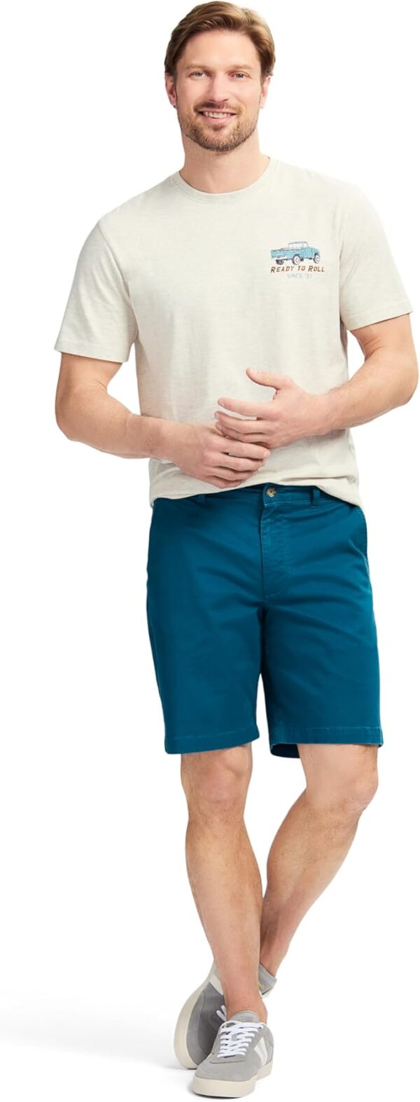 IZOD Men's Saltwater 9.5" Flat Front Chino Short - Image 4