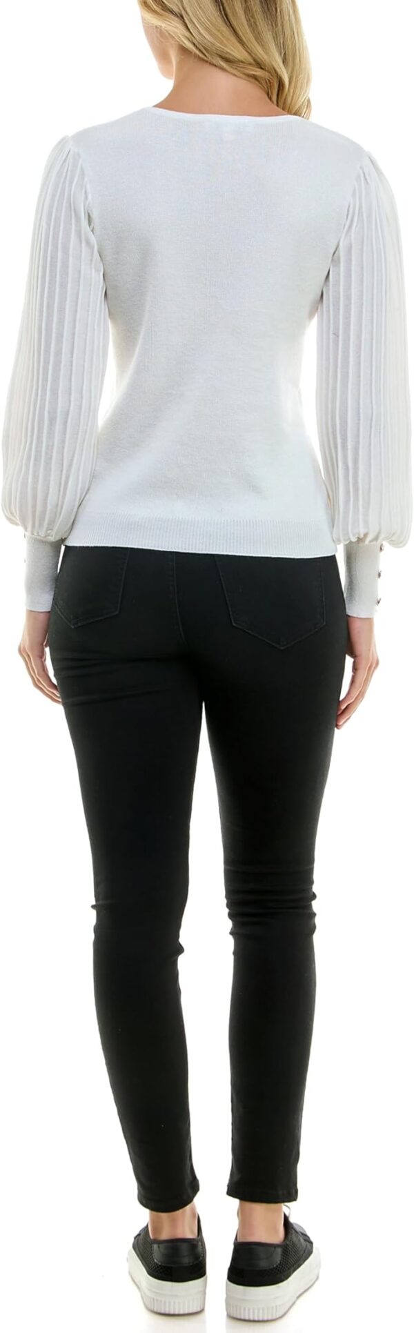Nanette Nanette Lepore Women's Lurex Rib Sleeve Pullover Sweater - Image 5