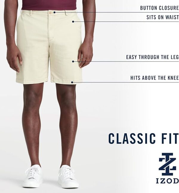 IZOD Men's Saltwater 9.5" Flat Front Chino Short - Image 5