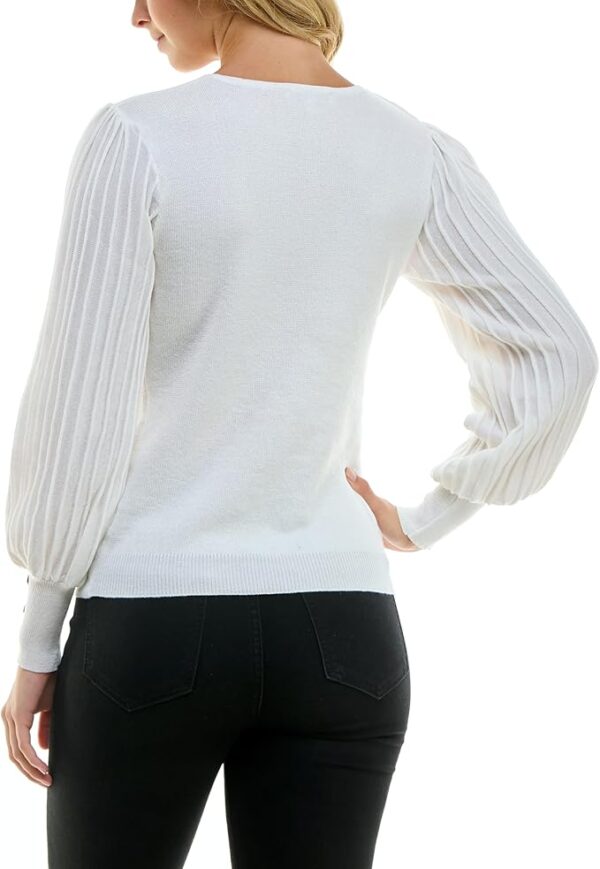 Nanette Nanette Lepore Women's Lurex Rib Sleeve Pullover Sweater - Image 4