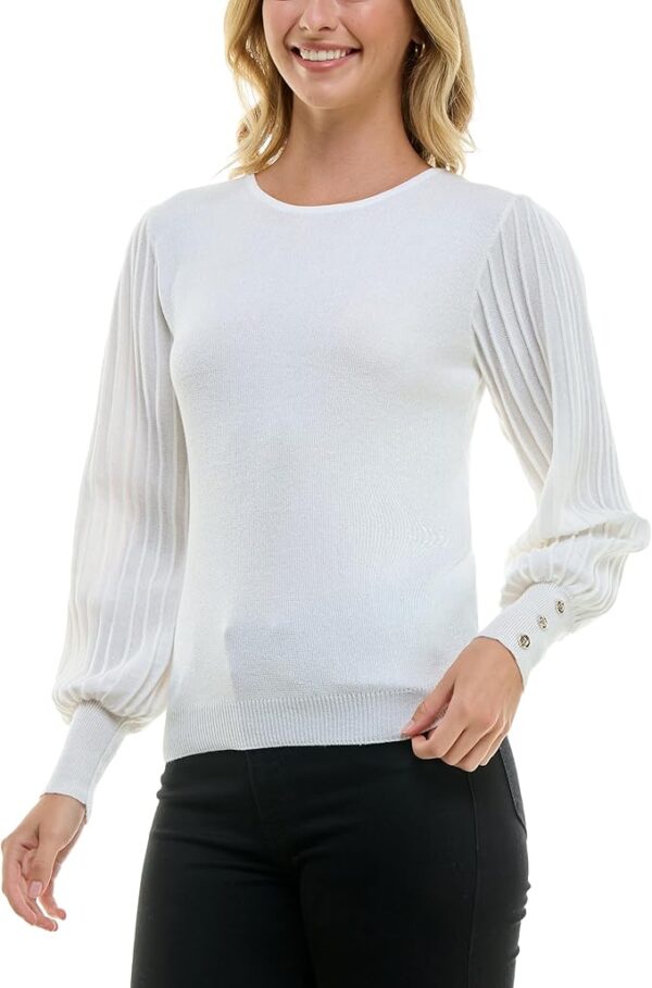 Nanette Nanette Lepore Women's Lurex Rib Sleeve Pullover Sweater - Image 2