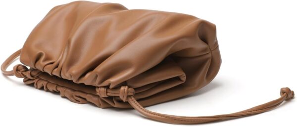 Huralona Dressy Pleated Vegan Leather Clutch Purse Super Soft Cloud Dumpling Clutch Bag for Women PU Evening Purse Handbag - Image 6