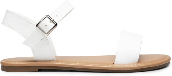 DREAM PAIRS Women's Ankle Strap Flat Sandals Open Toes One Band Buckle Summer Dressy Sandals - Image 3