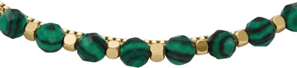 Fossil Women's Stainless Steel Gold-Tone Malachite Bead Bracelet, Color: Gold/Malachite (Model: JF04541710) - Image 2