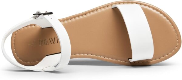DREAM PAIRS Women's Ankle Strap Flat Sandals Open Toes One Band Buckle Summer Dressy Sandals - Image 5