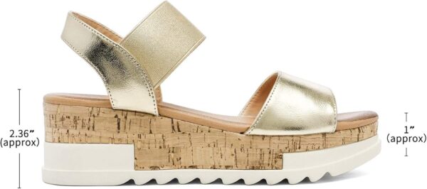 DREAM PAIRS Women's Open Toe Ankle Strap Casual Flatform Platform Wedges Sandals - Image 4