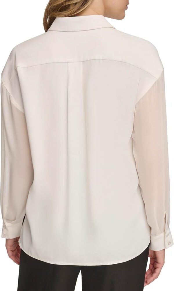 Calvin Klein Women's Button Front Long Sleeve Blouse - Image 4