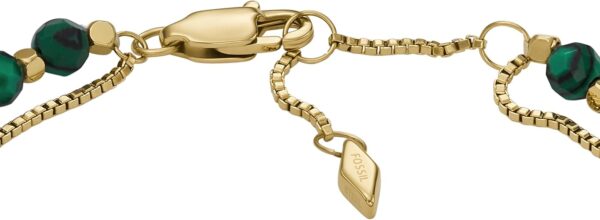 Fossil Women's Stainless Steel Gold-Tone Malachite Bead Bracelet, Color: Gold/Malachite (Model: JF04541710) - Image 3