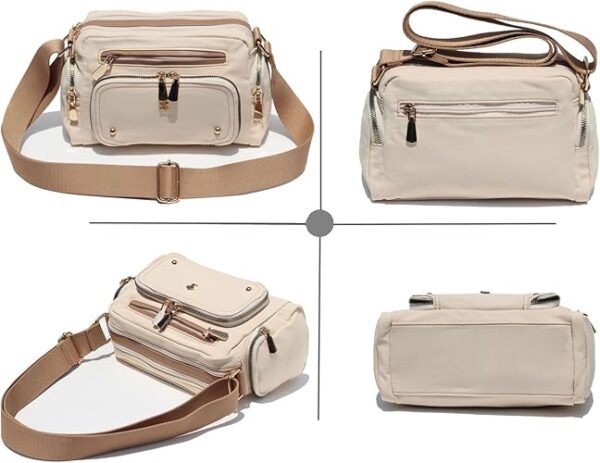 Women Fashion Tote Crossbody Handbags for Women Multi Pockets Shoulder Bag Nylon Travel Purse - Image 5