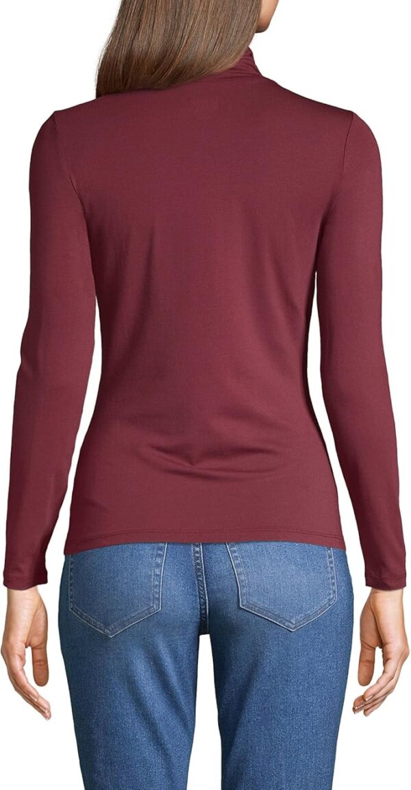 Lands' End Women's Lightweight Jersey Skimming Long Sleeve Turtleneck - Image 2