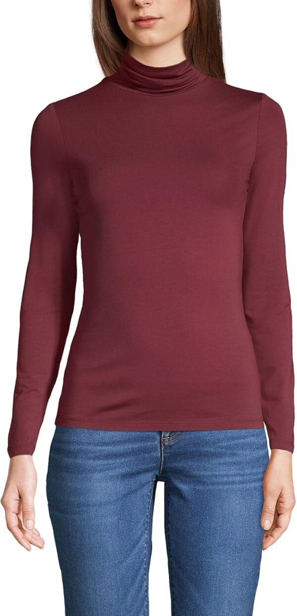 Lands' End Women's Lightweight Jersey Skimming Long Sleeve Turtleneck