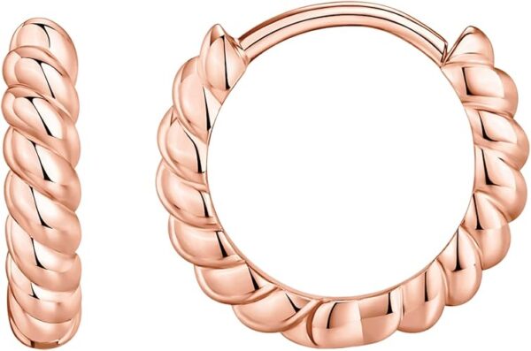 PAVOI 14K Gold Plated 925 Sterling Silver Post Twisted Huggie Earring | Women's Mini Hoop Earrings