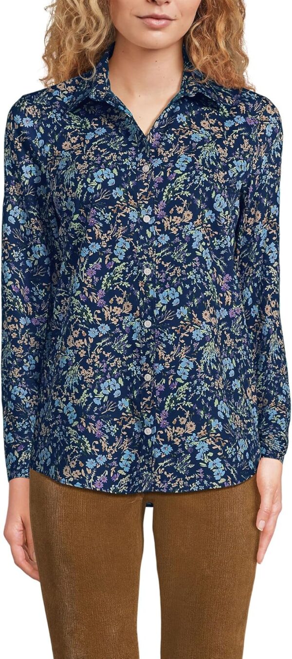 Lands' End Women's Pinwale Cord Long Sleeve Shirt - Image 3