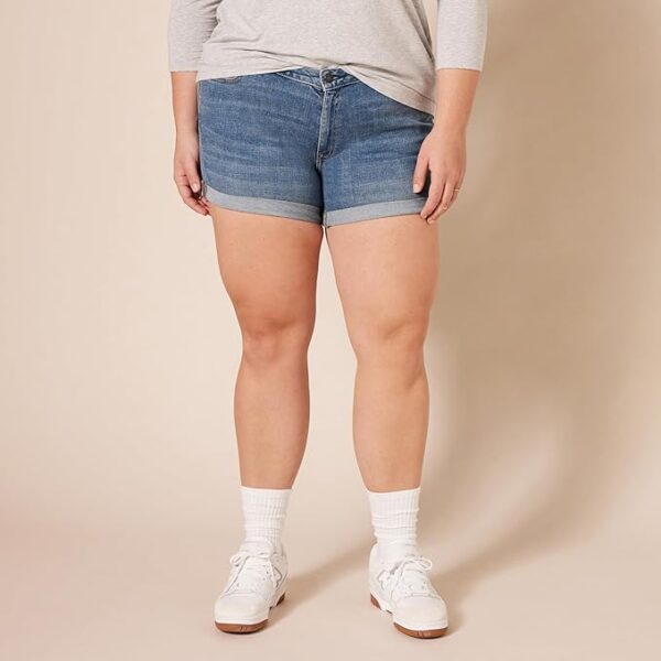 Amazon Essentials Women's Mid-Rise Slim Fit 4" Denim Shorts - Image 6