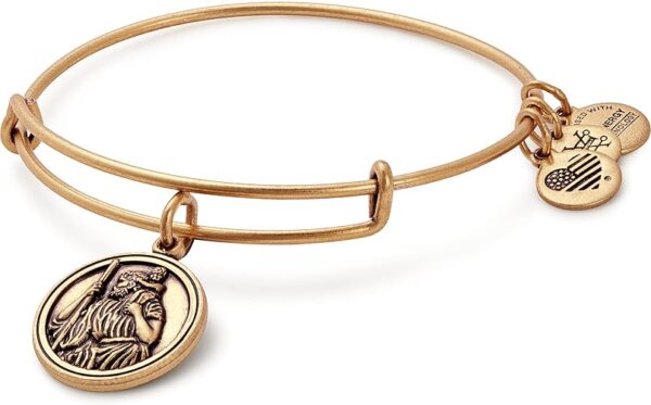 Alex and Ani Divine Guides Expandable Bangle Bracelet for Women, Saint Christopher Charm